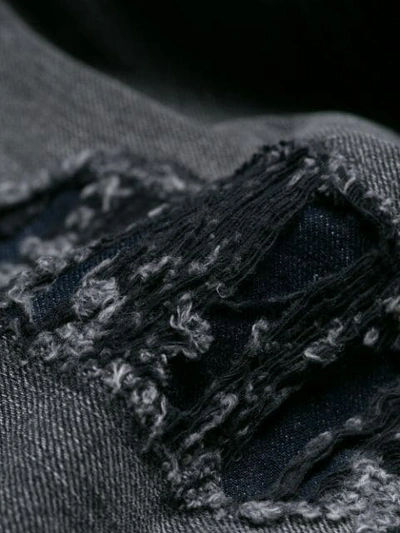 Shop Alexander Mcqueen Distressed Slim Jeans In 1001 Black Washed