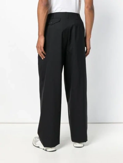 Shop Maison Margiela Wide Trousers - Black