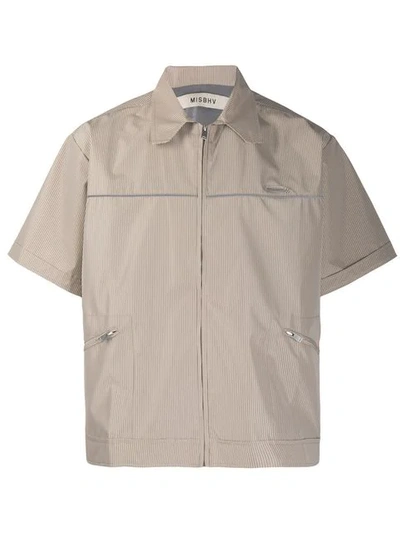 Shop Misbhv Zip-front Shirt Jacket - Neutrals