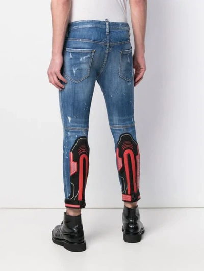 Shop Dsquared2 Motocross Biker Jeans In Blue