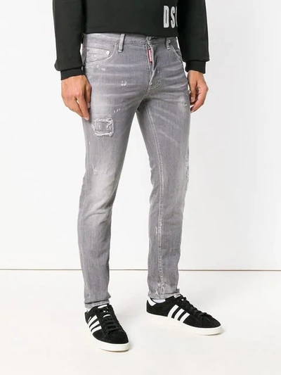 Shop Dsquared2 'skater' Distressed-jeans In Grey