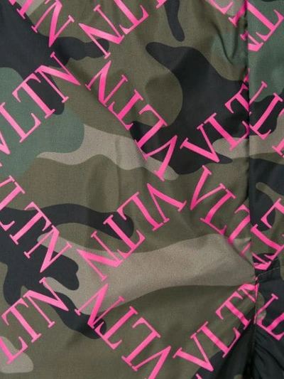 Shop Valentino Vltn Camouflage Swim Shorts In Green