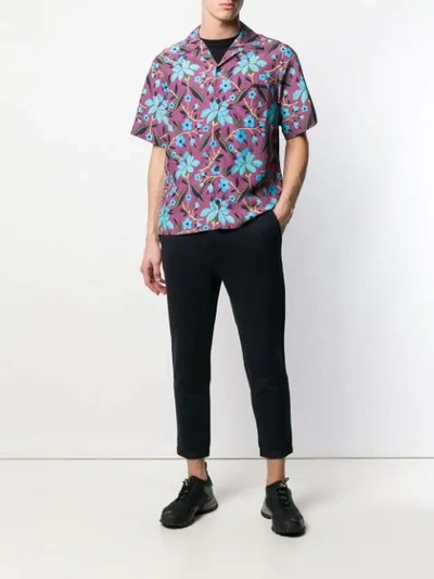 Shop Prada Floral Print Shirt In Pink