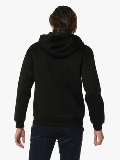 Shop Prada Zip Up Hooded Jumper In F0002 Black