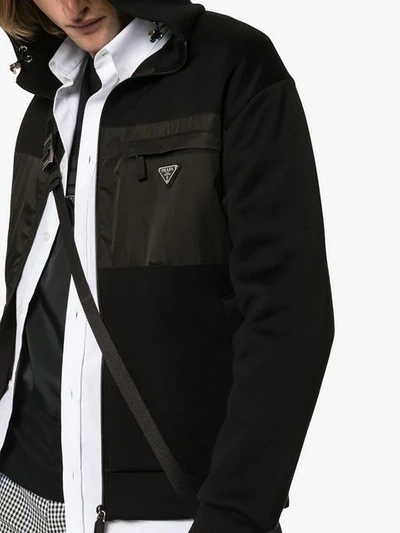 PRADA ZIP UP HOODED JUMPER - 黑色