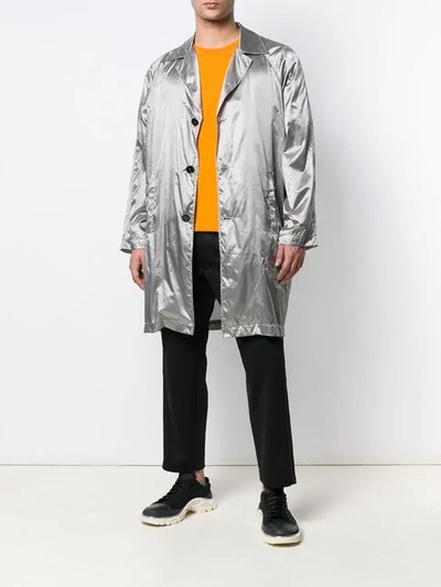 Shop Raf Simons Single-breasted Coat In Grey