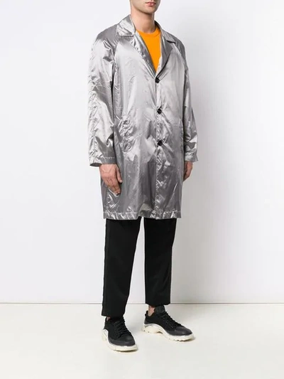 Shop Raf Simons Single-breasted Coat In Grey
