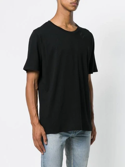 Shop Saint Laurent Signature-print T-shirt In Black