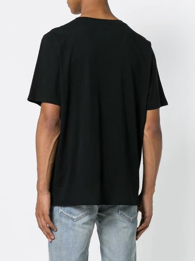 Shop Saint Laurent Signature-print T-shirt In Black