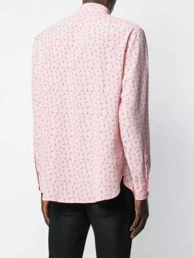 Shop Saint Laurent Star Print Shirt In Pink