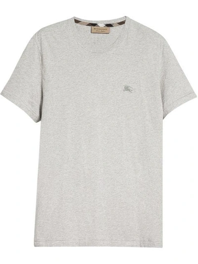 Shop Burberry Cotton Jersey T-shirt In Grey