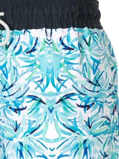 Shop Venroy Stroke Print Swim Shorts In Blue
