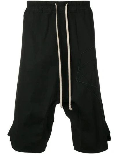 RICK OWENS DROP CROTCH SHORTS - 黑色