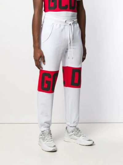Shop Gcds Logo Band Track Pants In 01 Bianco