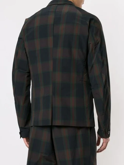 Shop Kolor Checked Single-breasted Blazer In Green