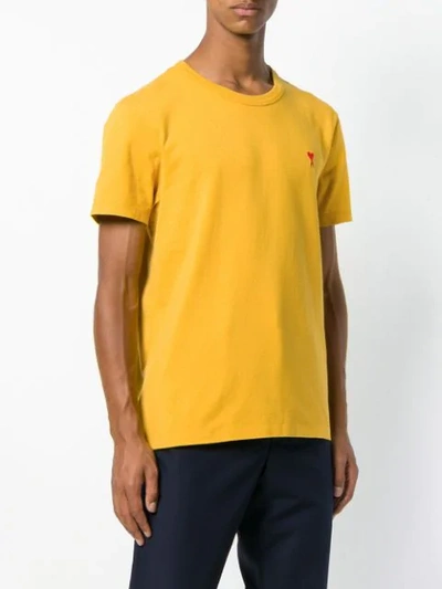 Shop Ami Alexandre Mattiussi 'ami De Coeur' T-shirt In Yellow