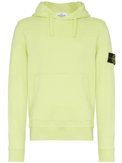 Shop Stone Island Logo Patch Hoodie In Green