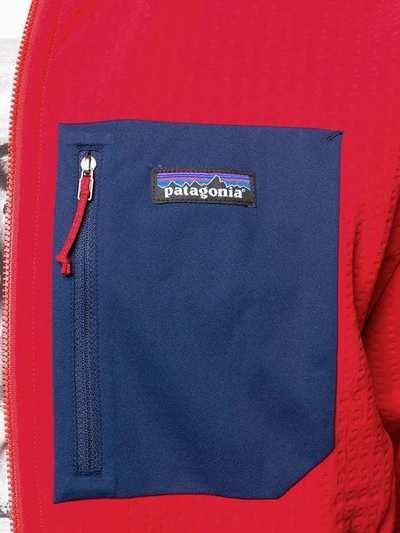 PATAGONIA CONTRAST PATCH ZIPPED JACKET - 红色