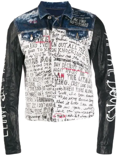 Shop Dsquared2 Letter Stamp Denim Jacket In White