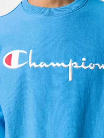 Shop Champion Logo Sweater - Farfetch In Bz022 Blue