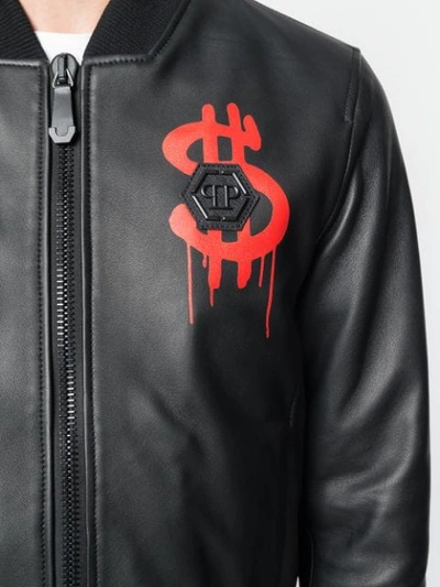 Shop Philipp Plein Alec M Two Bomber Jacket - Black