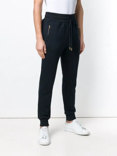 Shop Dolce & Gabbana High Waisted Track Trousers In Blue