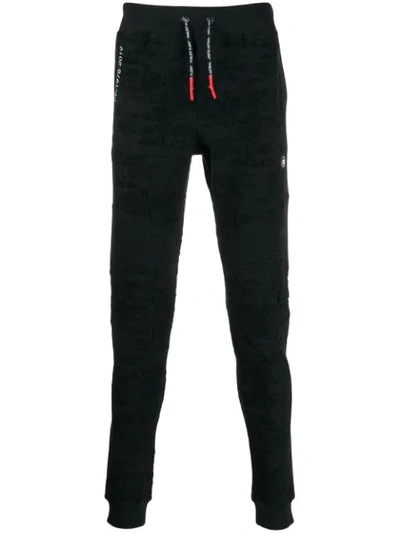 Shop Philipp Plein Textured Track Pants In Black