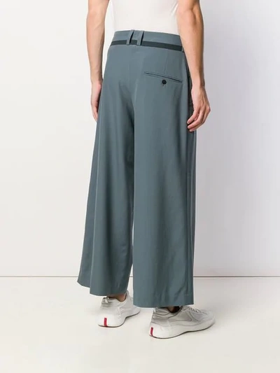 Shop Ethosens Wide-leg Trousers In Blue