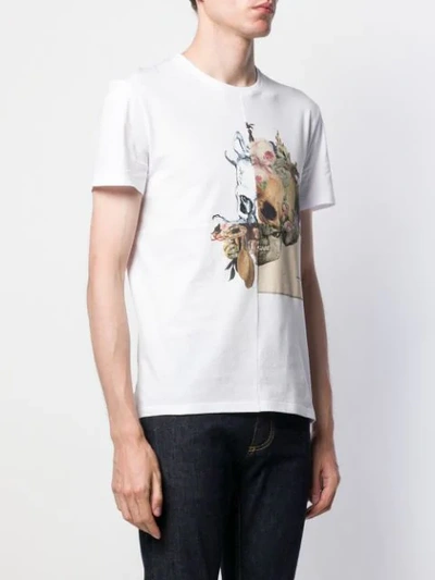 Shop Alexander Mcqueen Floral Skull T-shirt In White