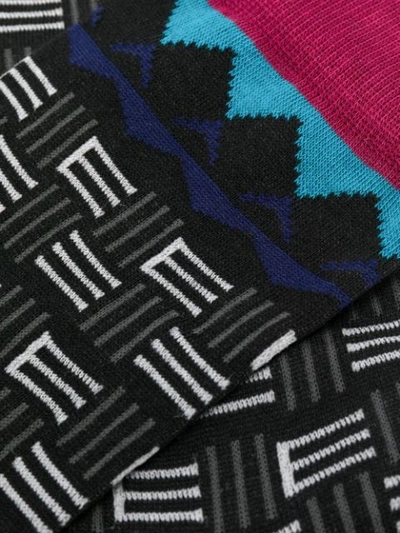 Shop Etro Patterned Socks In Black