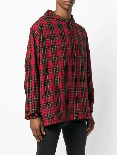 Shop Balenciaga Zipped Hood Shirt In Red