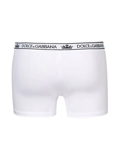 Shop Dolce & Gabbana Logo Fitted Boxers In White