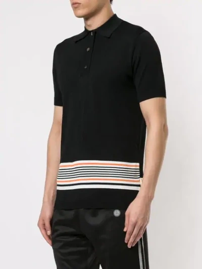 Shop Astrid Andersen Classic Polo With Stripes In Black