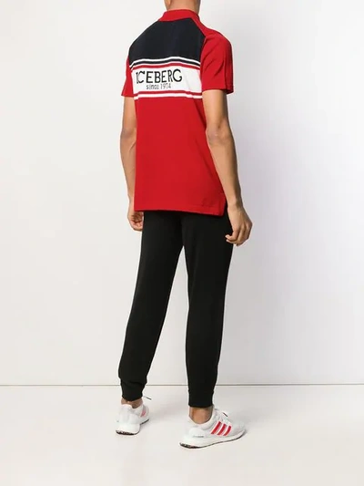 Shop Iceberg Branded Polo Shirt In Red