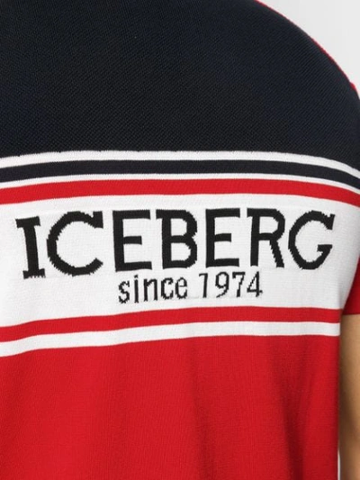 Shop Iceberg Branded Polo Shirt In Red