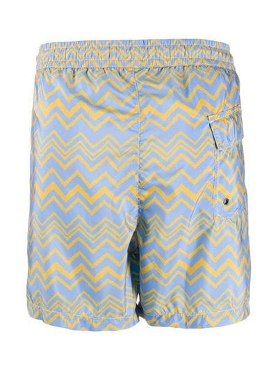 Shop Missoni Zig Zag Swimshorts In Blue