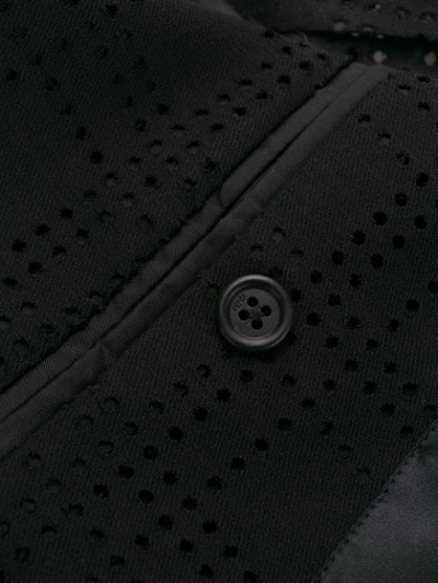 Shop Fendi Perforated Blazer In Black