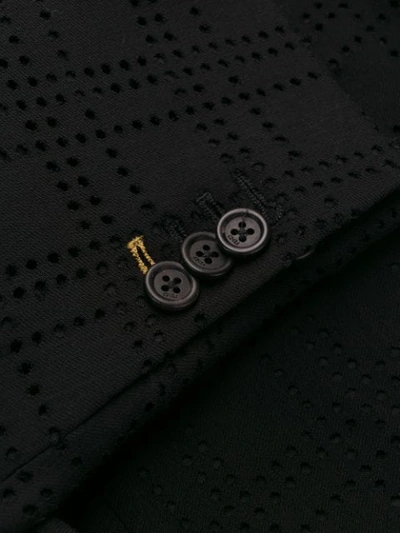 Shop Fendi Perforated Blazer In Black