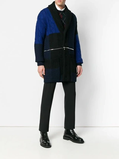 Shop Alexander Mcqueen Chunky Knit Buttoned Coat In 4288