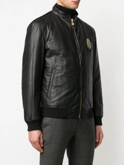 Shop Billionaire Zipped Jacket In Black