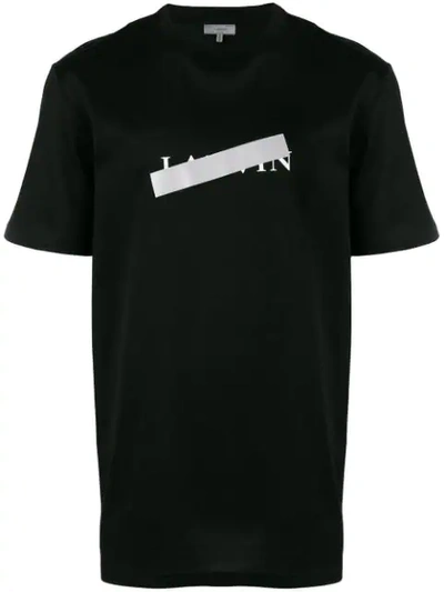 Shop Lanvin Taped Logo T In Black