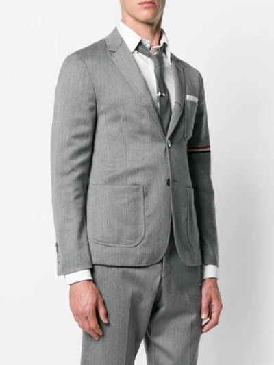Shop Thom Browne Rwb Stripe Patch Pocket Sport Coat In Grey