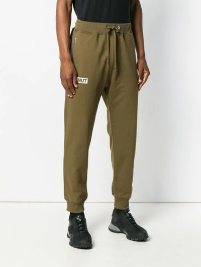 Shop Helmut Lang Tapered Tracksuit Bottoms In Green