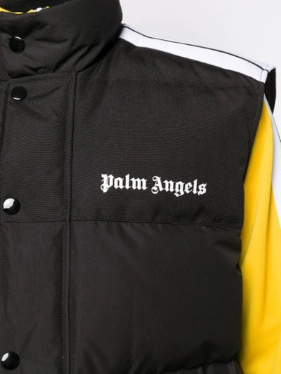 Shop Palm Angels Padded Gilet Jacket In Black
