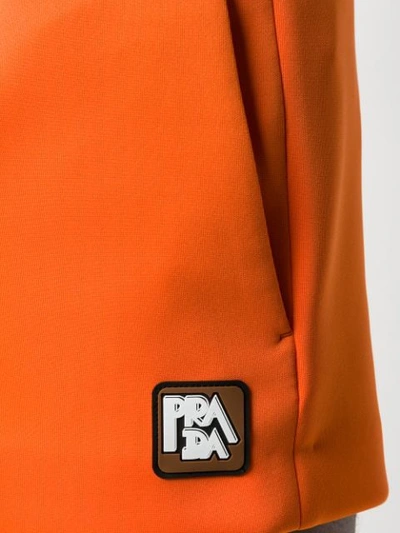 Shop Prada Belted Shorts In Orange