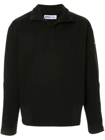 Shop Affix Buttoned Sweatshirt In Black