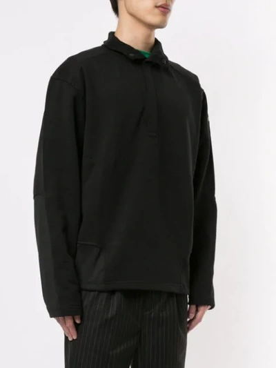 Shop Affix Buttoned Sweatshirt In Black