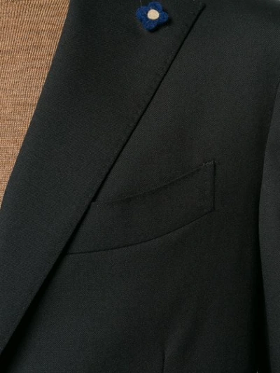 Shop Lardini Buttoned Suit Jacket In Black