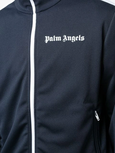 Shop Palm Angels Logo Track Jacket In Blue