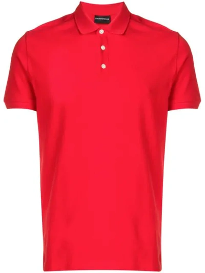 Shop Emporio Armani Classic Polo Shirt In Red